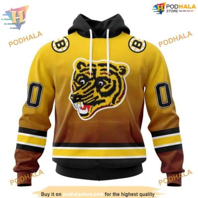 Retro Gradient Design Personalized NHL Boston Bruins Hoodie 3D, Stylish Apparel