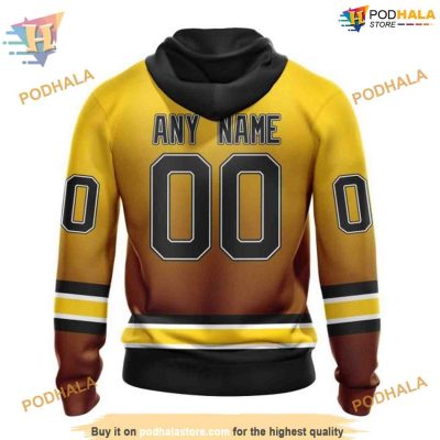 Retro Gradient Design Personalized NHL Boston Bruins Hoodie 3D, Stylish Apparel