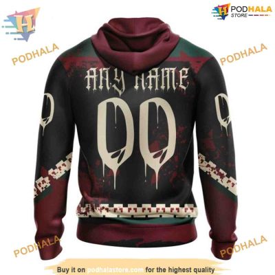 Ribs Design Jersey NHL Halloween Arizona Coyotes Hoodie 3D, Special Arizona Coyotes Apparel