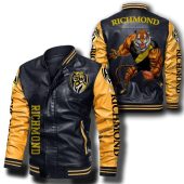 AFL Gold Coast Suns Black Yellow Leather Bomber Jacket