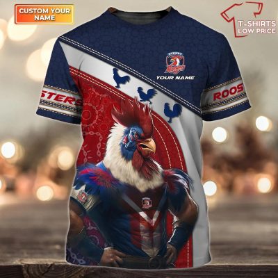 Sydney Roosters Fans Personalized Name 3D T-Shirt Hoodie Zipper Hoodie for men and women