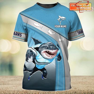 Cronulla-Sutherland Sharks Fans Personalized Name 3D T-Shirt Hoodie Zipper Hoodie for men and women