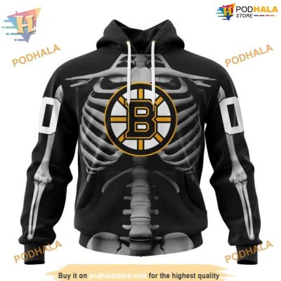 Skeleton Costume Special NHL Boston Bruins Hoodie 3D, Halloween-Inspired Merch