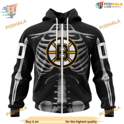 Skeleton Costume Special NHL Boston Bruins Hoodie 3D, Halloween-Inspired Merch