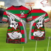 South Sydney Rabbitohs Personalized Name 3D T-Shirt Hoodie Zipper Hoodie for men and women Gift For Nrl Fan