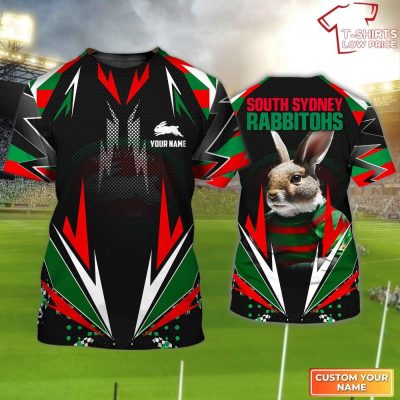 South Sydney Rabbitohs T-Shirt Hoodie Zipper Hoodie for men and women Personalized Name 3D T-Shirt Hoodie Zipper Hoodie for men and women