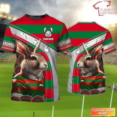 South Sydney Rabbitohs T-Shirt Hoodie Zipper Hoodie for men and women Personalized Name 3D