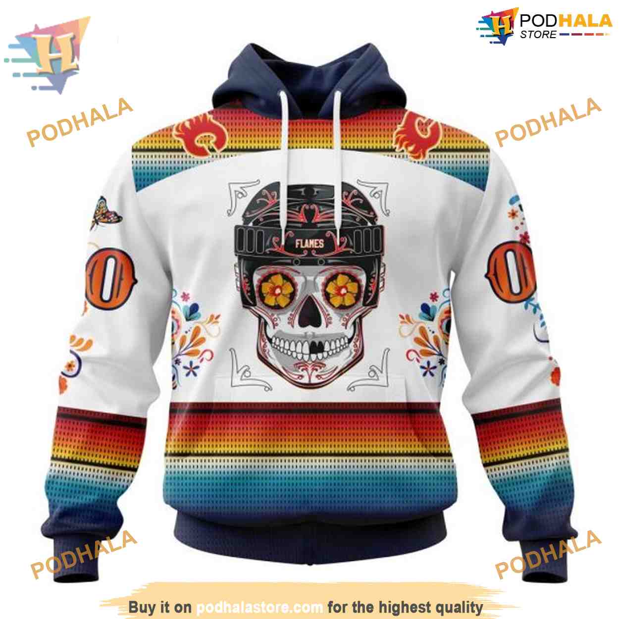Special Design For Dia De Los Muertos NHL Calgary Flames Hoodie 3D Special Design For Dia De Los Muertos NHL Calgary Flames Hoodie 3D