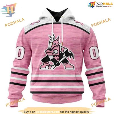 Special Pink Breast Cancer NHL Arizona Coyotes Hoodie 3D, Personalized Arizona Coyotes Gear
