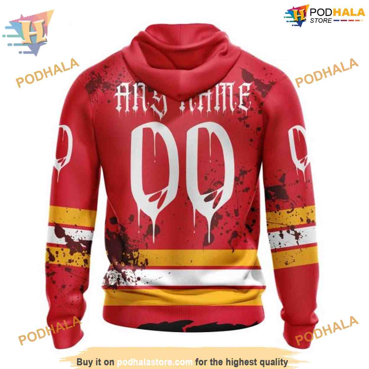 Specialized Design Jersey With Your Ribs For Halloween NHL Calgary Flames Hoodie 3D Specialized Design Jersey With Your Ribs For Halloween NHL Calgary Flames Hoodie 3D