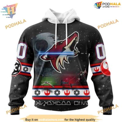 Star Wars Design NHL Arizona Coyotes Hoodie 3D, Custom Arizona Coyotes Sci-Fi Apparel