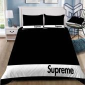 Supreme Black White Luxury Brand Premium Bedding Set Home Decor