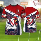 Sydney Roosters Personalized Name 3D T-Shirt Hoodie Zipper Hoodie for men and women Gift For Nrl Fan
