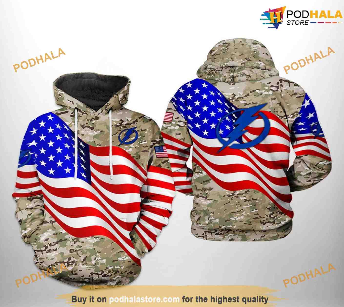 Tampa Bay Lightning NHL US FLag Camo Veteran NHL Hoodie 3D Tampa Bay Lightning NHL US FLag Camo Veteran NHL Hoodie 3D