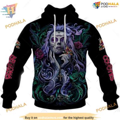 Tattoo Girl Art 2023 Unisex NHL Arizona Coyotes Hoodie 3D, Arizona Coyotes Trendy Merch