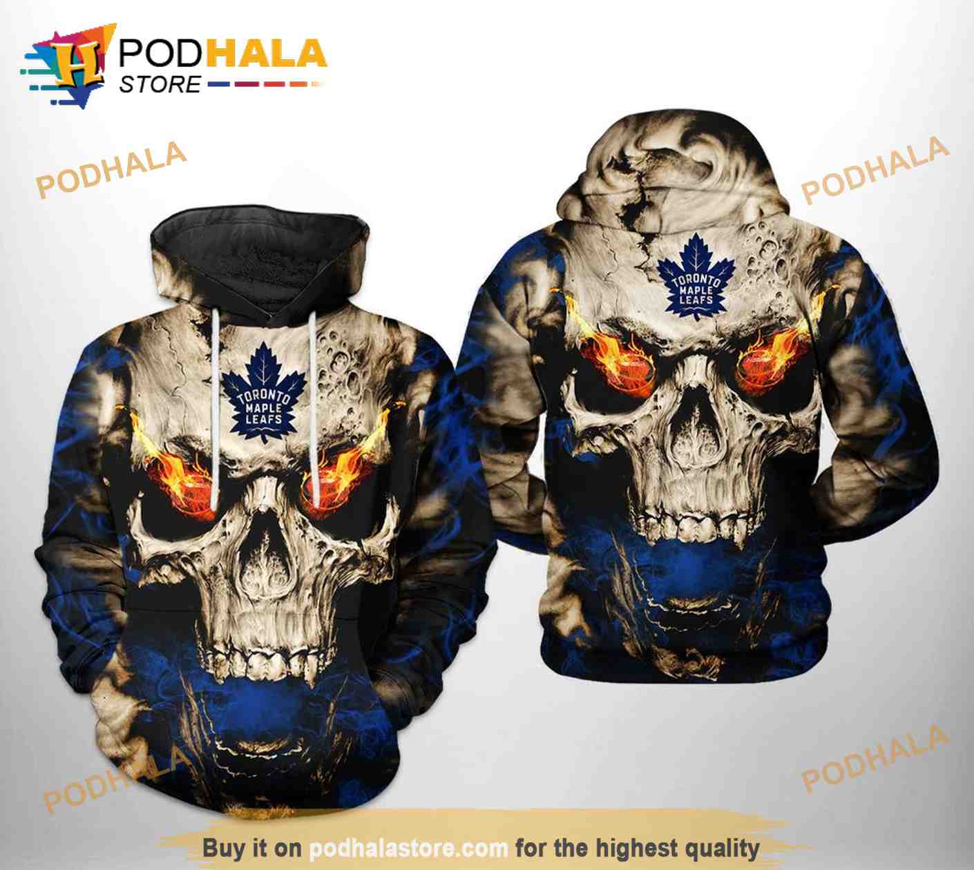 Toronto Maple Leafs NHL Skull 3D Hoodie Sweatshirt Toronto Maple Leafs NHL Skull 3D Hoodie Sweatshirt