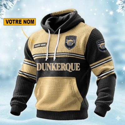 USL Dunkerque Personalized waffle knit hoodie