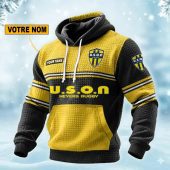 USON Nevers Personalized waffle knit hoodie