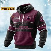 Union Bordeaux B?gles Personalized waffle knit hoodie