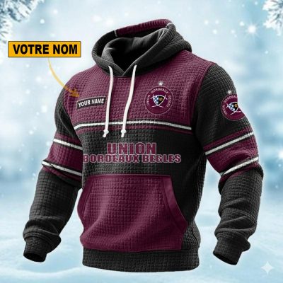 Union Bordeaux B?gles Personalized waffle knit hoodie