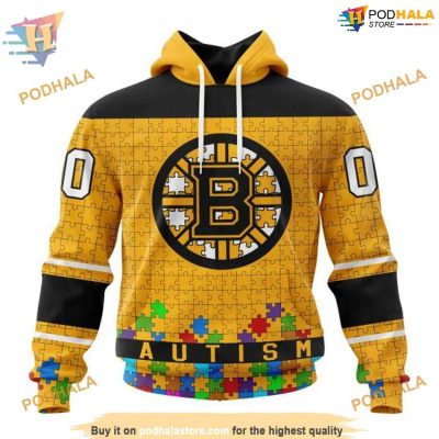 Unisex Specialized NHL Boston Bruins Hoodie 3D, Autism Awareness Hockey Merch