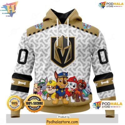 Vegas Golden Knights 3D Hoodie Customizable Paw Patrol Fan Design Sweatshirt