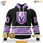 Vegas Golden Knights 3d Hoodie Hockey Fights Lavender Cancer Purple Black Apparel 1.jpg - demo10