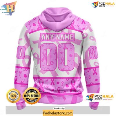 Vegas Golden Knights Hoodie 3D Design Pink Ribbon Awareness Month Edition