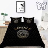 Versace Black Luxury Brand Bedding Set Bedspread Duvet Cover Set Home Decor
