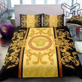 Versace Gold Luxury Brand Bedding Set Bedspread Duvet Cover Set Home Decor