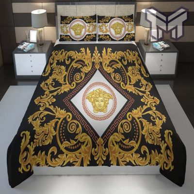Versace Golden Fashion Luxury Brand Bedding Set Bedspread Duvet Cover Set