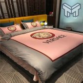 Versace Pinky Grey Luxury Brand Bedding Set Duvet Cover Home Decor