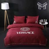 Versace Red Luxury Brand Bedding Set Bedspread Duvet Cover Set Home Decor