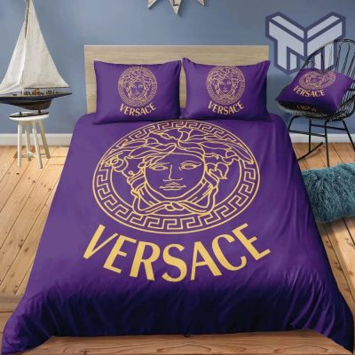 Versace Violet Hot New Luxury Brand Bedding Set Bedspread Duvet Cover Set Home Decor