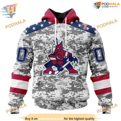 Veterans Day Camo NHL Arizona Coyotes Hoodie 3D, Special Arizona Coyotes Military Apparel