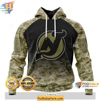 Veterans Day New Jersey Devils 3D Hoodie With Special Camo Design