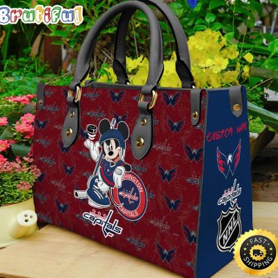 Washington Capitals NHL Mickey Women Leather Hand Bag
