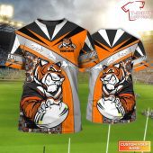 Wests Tigers Personalized Name 3D T-Shirt Hoodie Zipper Hoodie for men and women Gift For Nrl Fan