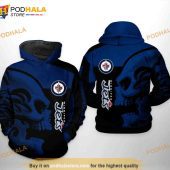 Winnipeg Jets NHL Skull All Over Print 3D Hoodie