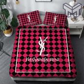 Yves Saint Laurent Red Black Luxury Brand Premium Bedding Set Bedspread Duvet Cover Set Home Decor