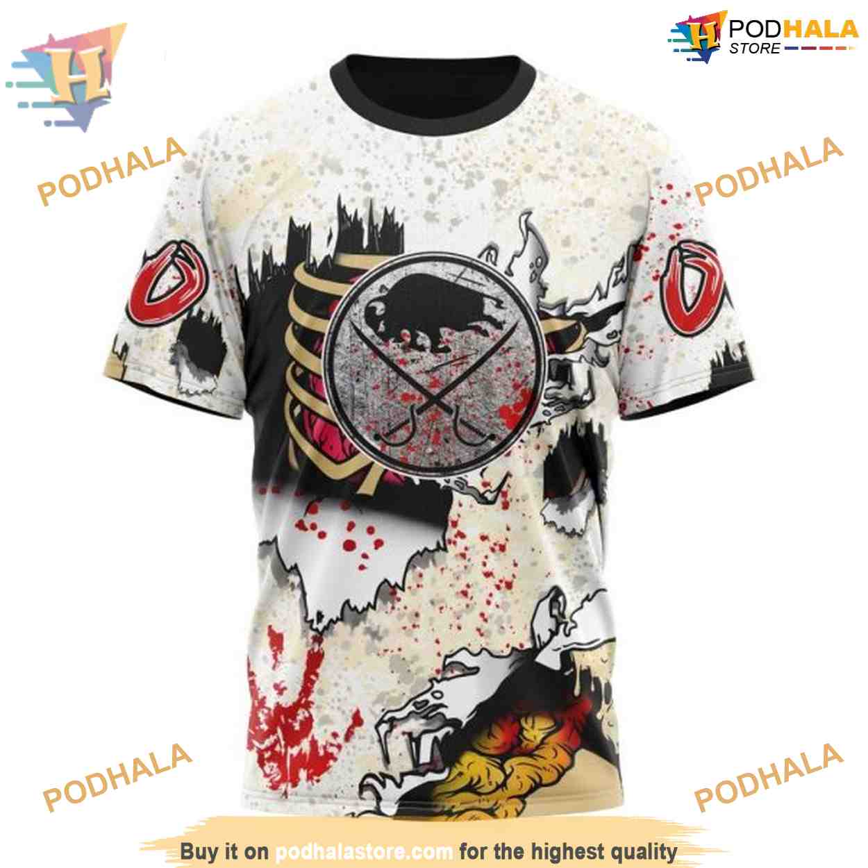 Zombie Style Halloween NHL Buffalo Sabres 3D Hoodie Special Edition Zombie Style Halloween NHL Buffalo Sabres 3D Hoodie Special Edition