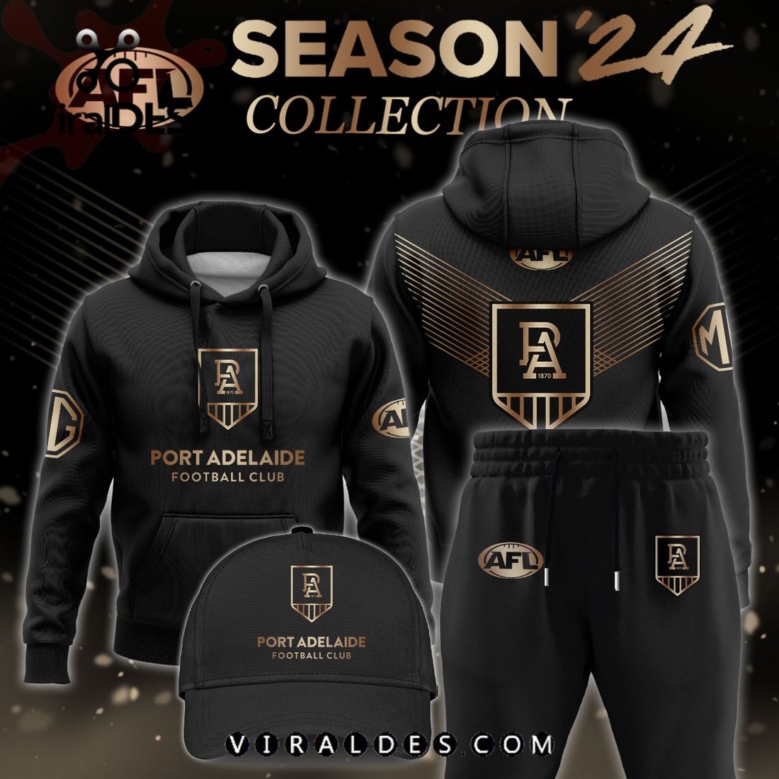 AFL Port Adelaide Power Gold Premier 2024 Hoodie, Jogger, Cap AFL Port Adelaide Power Gold Premier 2024 Hoodie, Jogger, Cap