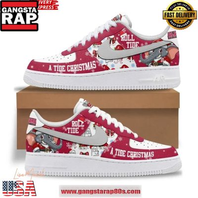 Alabama Crimson Tide Christmas Limited Edition Air Force 1 Running Sneakers
