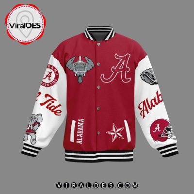 Alabama Crimson Tide Football Roll Tide Roll Red Baseball Jacket