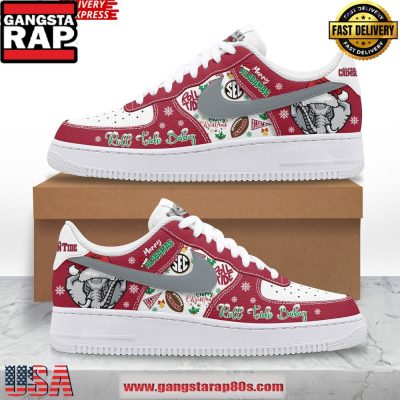 Alabama Crimson Tide Merry Christmas Air Force 1 Running Sneakers Shoes