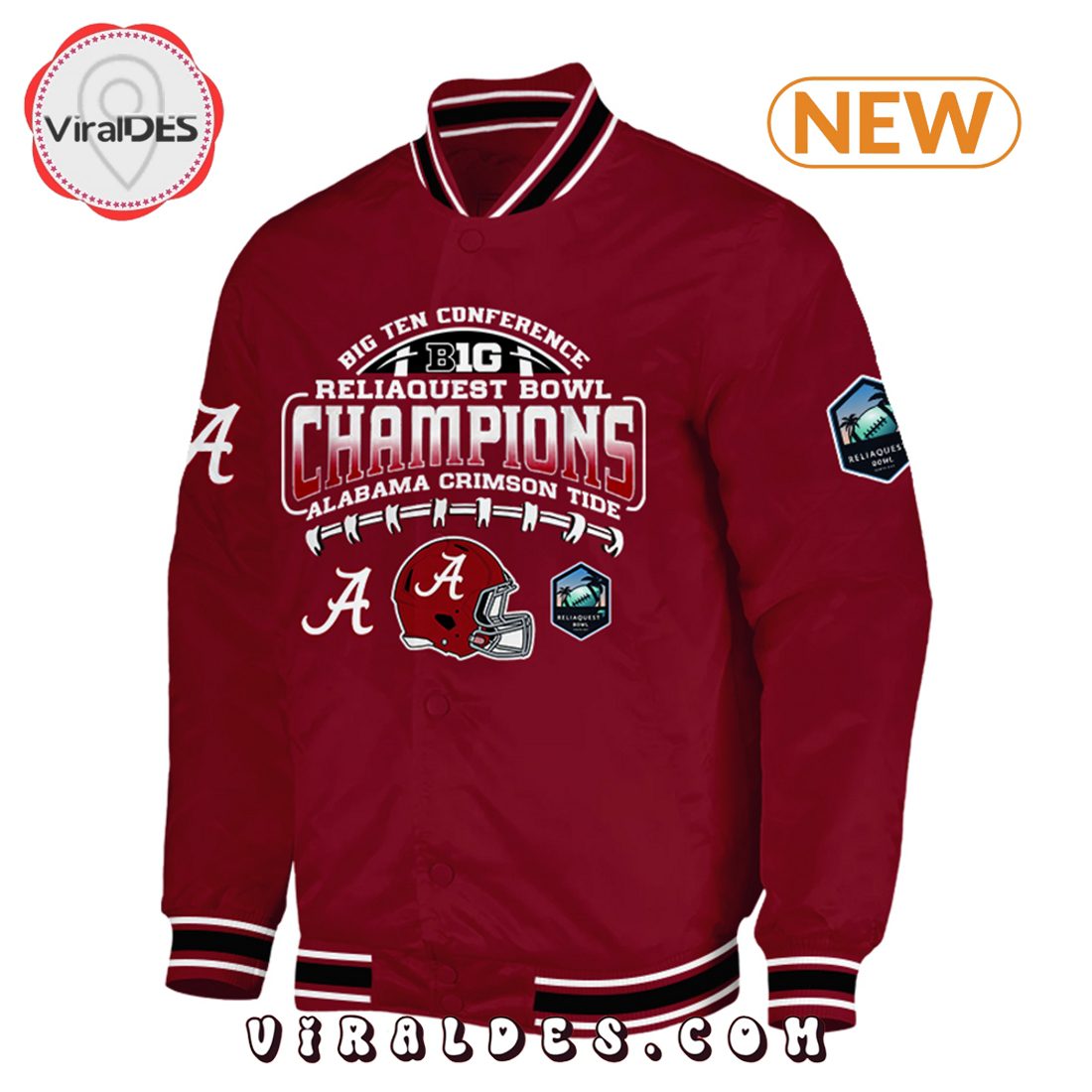 Alabama Crimson Tide ReliaQuest Bowl Champions Baseball Jacket Alabama Crimson Tide ReliaQuest Bowl Champions Baseball Jacket