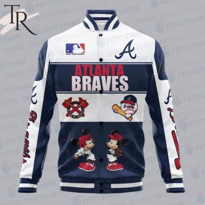Atlanta Braves City And Logo Pattern Print Varsity Jacket