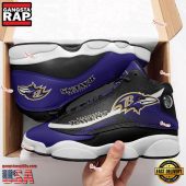 NFL Baltimore Ravens New Design Air Jordan 13 Running Sneakers Shoes For Fans