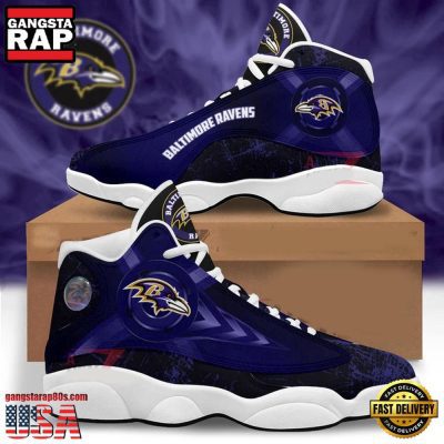 NFL Baltimore Ravens New Design Air Jordan 13 Running Sneakers Shoes For Fans