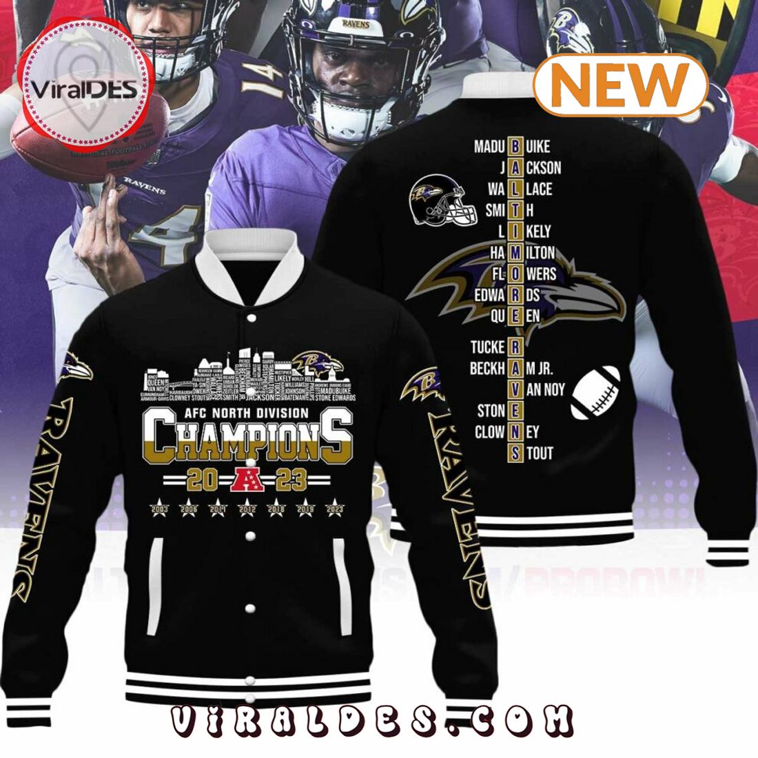 Baltimore Ravens Specialized Champions AFC Black Baseball Jacket Baltimore Ravens Specialized Champions AFC Black Baseball Jacket